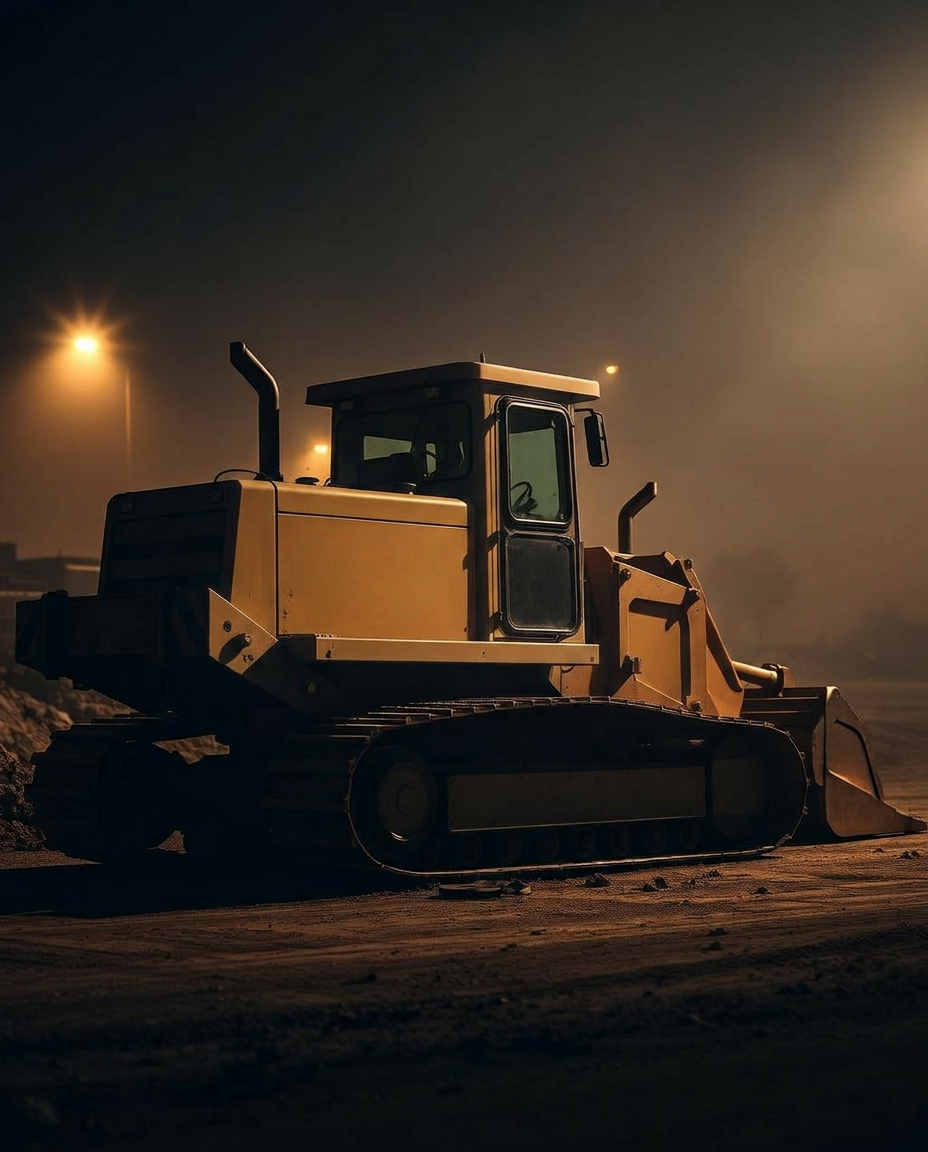 Tracked loader moving aggregate material